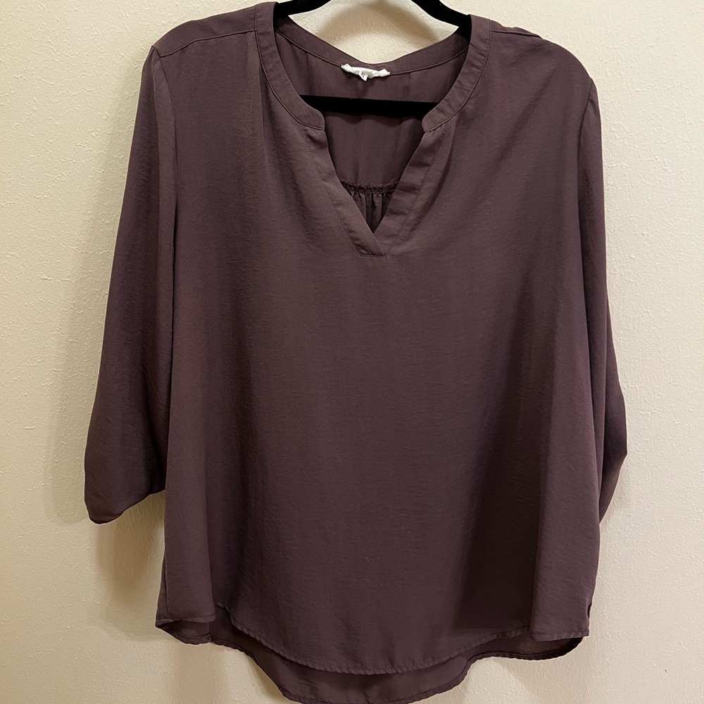 Maurices Plum V-Neck Blouse